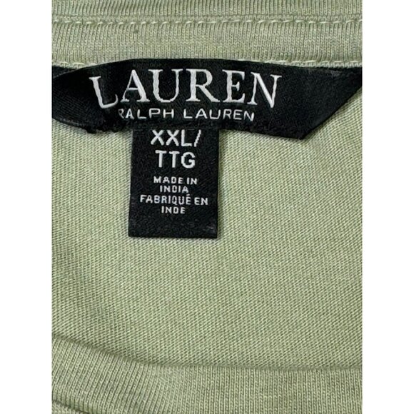 Lauren Ralph Lauren Sage Green Oversized Graphic Tee XXL Soft Ladies Top - Picture 3 of 9